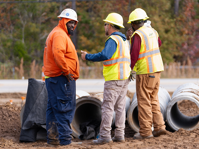 Showcasing experienced sitework crews at James White Construction